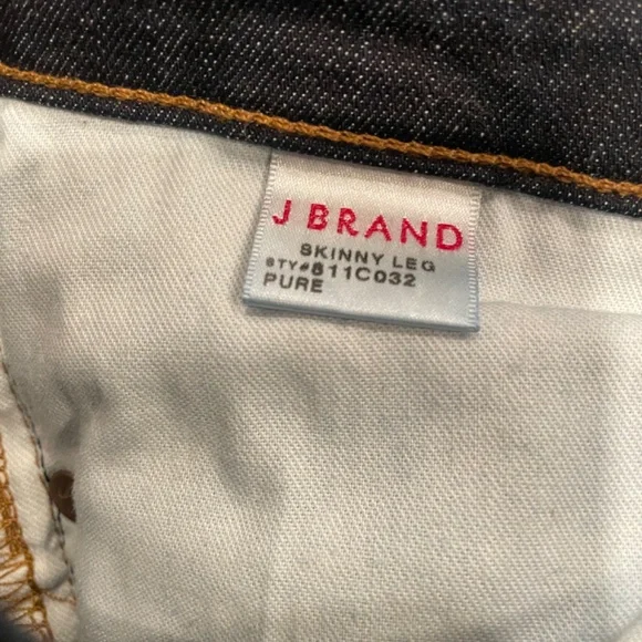 J Brand dark stretch raw denim skinny mid rise jeans 29 NWOT - Picture 6 of 6